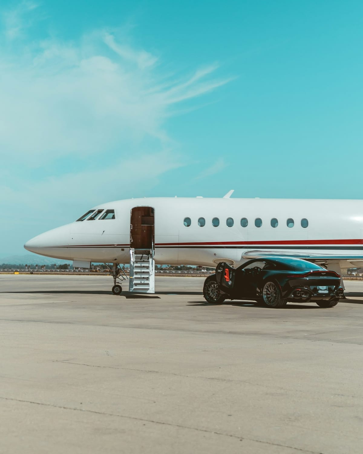 A private jet ready for an alpine winter departure