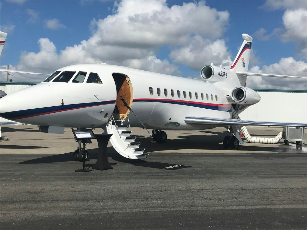 A private jet being prepared on the tarmac